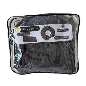 NIB C & C California 3 Piece Travel Set Black
